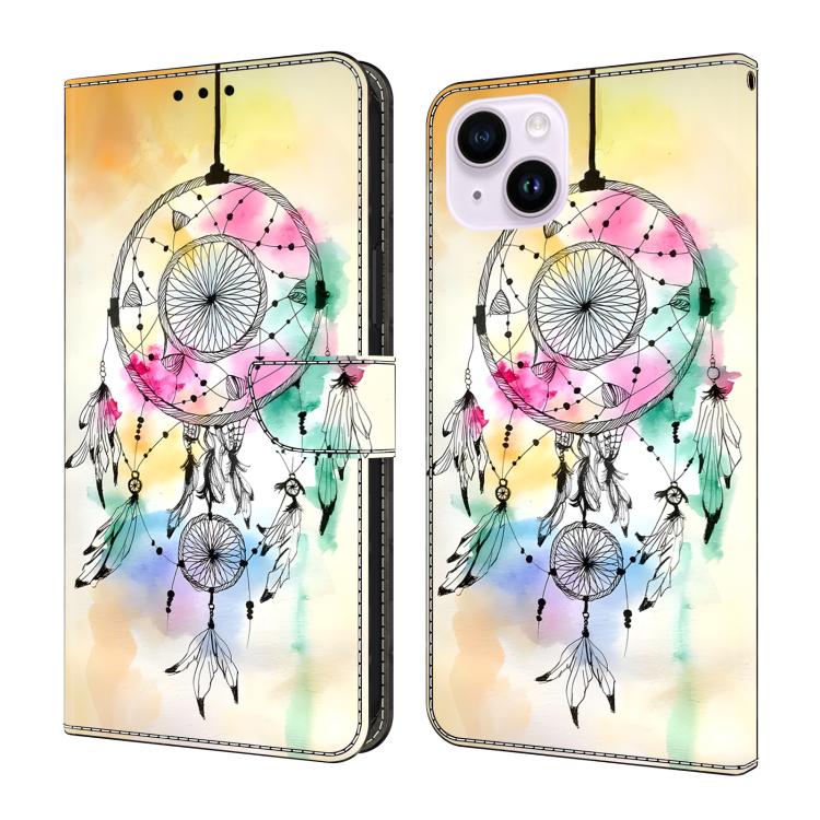 Funda para teléfono de cuero vegano pintado con efecto cristal, For iPhone 15