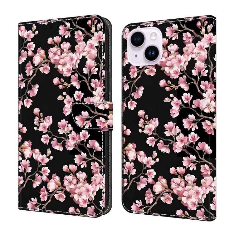 Funda para teléfono de cuero vegano pintado con efecto cristal, For iPhone 15