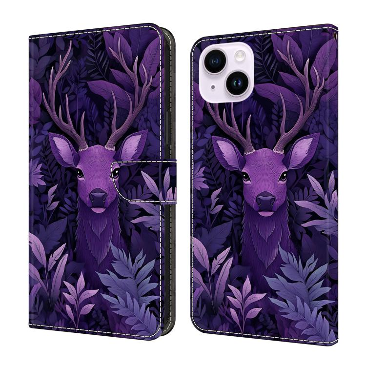 Funda para teléfono de cuero vegano pintado con efecto cristal, For iPhone 15