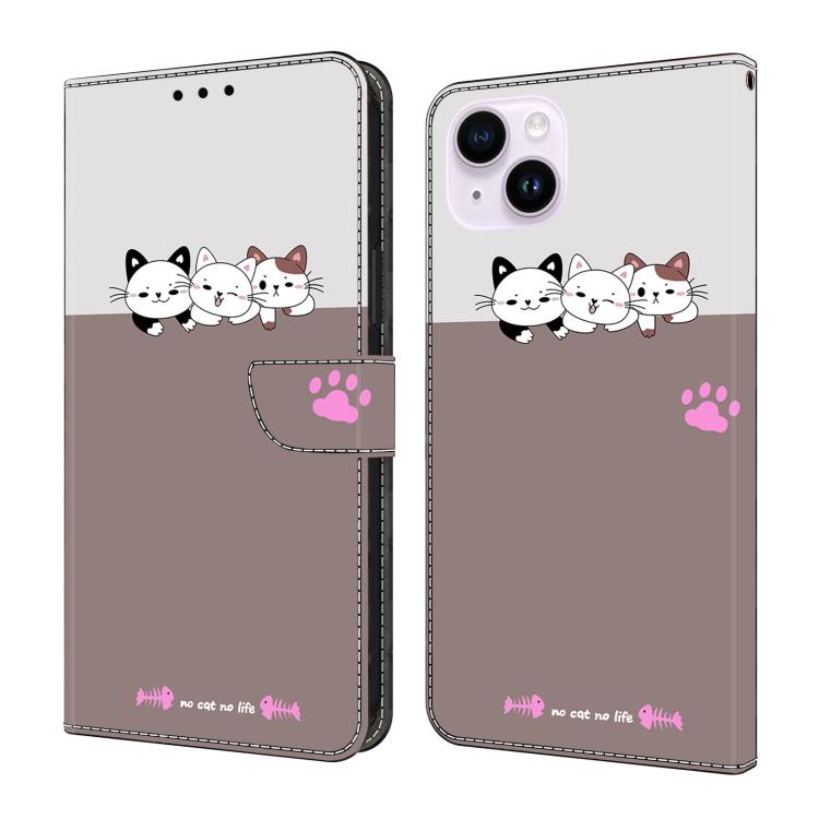 Funda para teléfono de cuero vegano pintado con efecto cristal, For iPhone 15 Pro Max, For iPhone 15 Pro, For iPhone 15 Plus