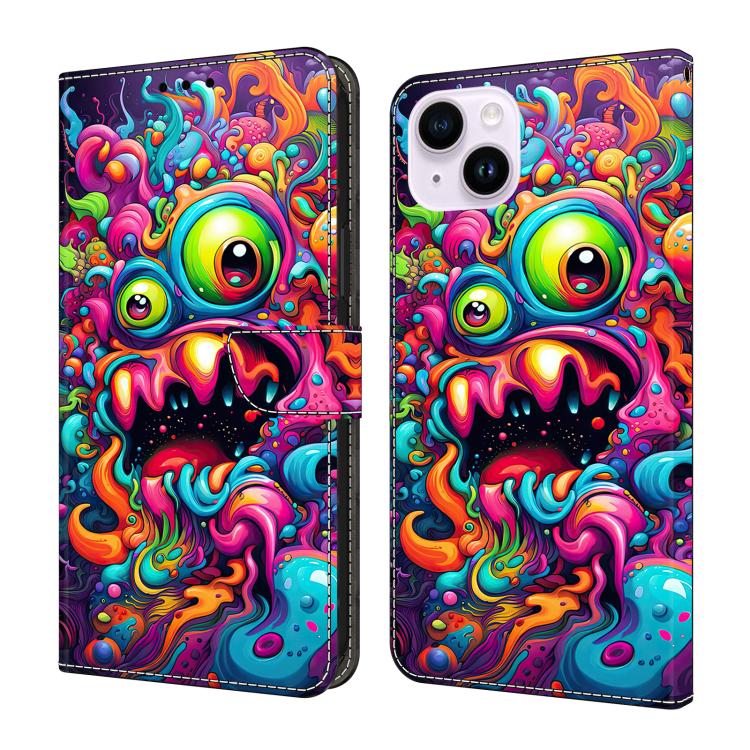 Funda para teléfono de cuero vegano pintado con efecto cristal, For iPhone 15 Pro Max, For iPhone 15 Pro, For iPhone 15 Plus