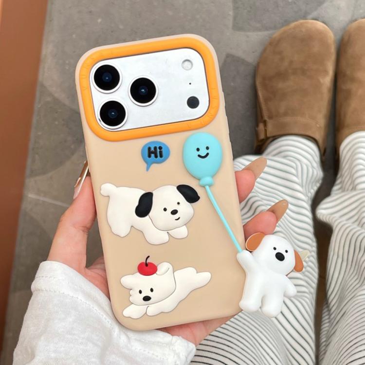 Funda de silicona a prueba de golpes con diseño de perro globo adorable, For iPhone 17 Pro Max, For iPhone 17 Pro, For iPhone 17, For iPhone 16 Pro Max, For iPhone 16 Pro, For iPhone 16, For iPhone 15 Pro Max, For iPhone 15 Pro, For iPhone 15          ...