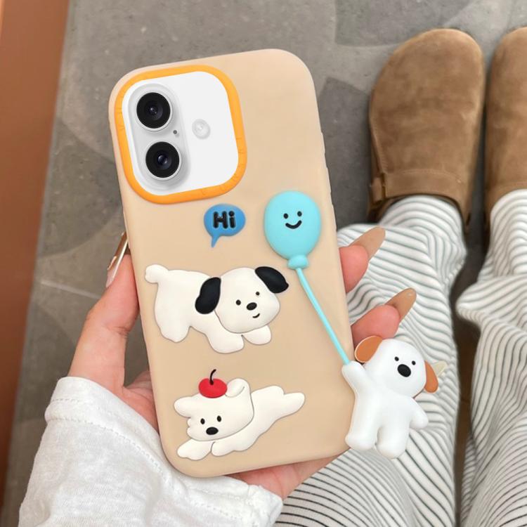 Funda de silicona a prueba de golpes con diseño de perro globo adorable, For iPhone 17 Pro Max, For iPhone 17 Pro, For iPhone 17, For iPhone 16 Pro Max, For iPhone 16 Pro, For iPhone 16, For iPhone 15 Pro Max, For iPhone 15 Pro, For iPhone 15          ...