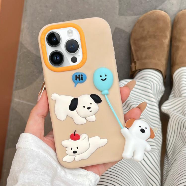 Funda de silicona a prueba de golpes con diseño de perro globo adorable, For iPhone 17 Pro Max, For iPhone 17 Pro, For iPhone 17, For iPhone 16 Pro Max, For iPhone 16 Pro, For iPhone 16, For iPhone 15 Pro Max, For iPhone 15 Pro, For iPhone 15          ...