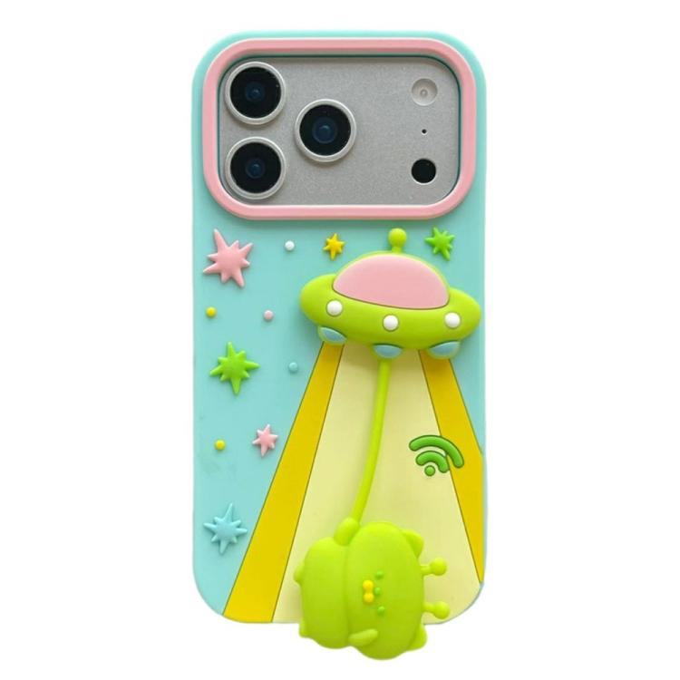 Funda de silicona a prueba de golpes con diseño de colgante de alienígena OVNI en 3D, For iPhone 17 Pro Max, For iPhone 17 Pro, For iPhone 17, For iPhone 16 Pro Max, For iPhone 16 Pro, For iPhone 16, For iPhone 15 Pro Max, For iPhone 15 Pro, For iPhone...