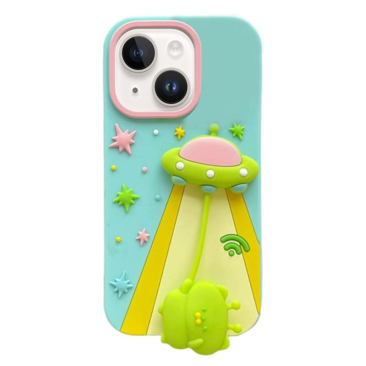 Funda de silicona a prueba de golpes con diseño de colgante de alienígena OVNI en 3D, For iPhone 17 Pro Max, For iPhone 17 Pro, For iPhone 17, For iPhone 16 Pro Max, For iPhone 16 Pro, For iPhone 16, For iPhone 15 Pro Max, For iPhone 15 Pro, For iPhone...