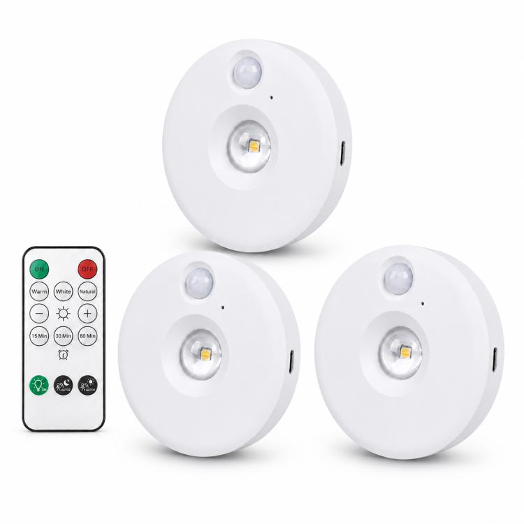 Luces nocturnas inteligentes con sensor tipo ojo de gato y control remoto., 1pc, 3pcs, 6pcs