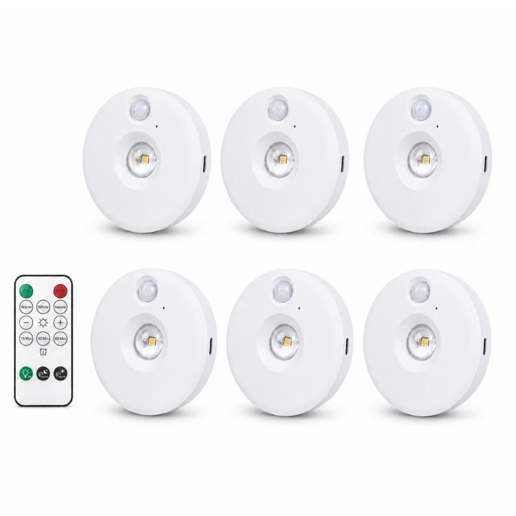 Luces nocturnas inteligentes con sensor tipo ojo de gato y control remoto., 1pc, 3pcs, 6pcs