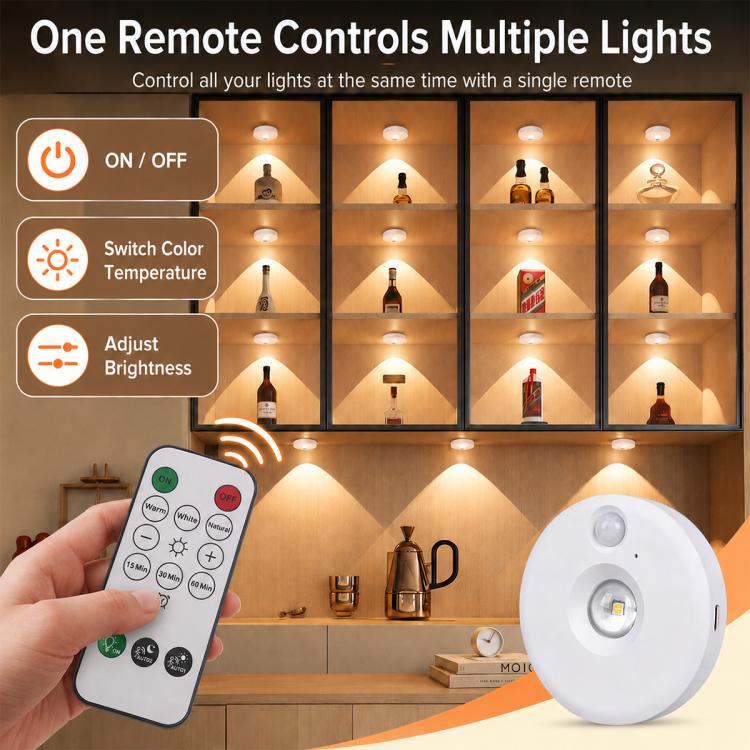 Luces nocturnas inteligentes con sensor tipo ojo de gato y control remoto.,