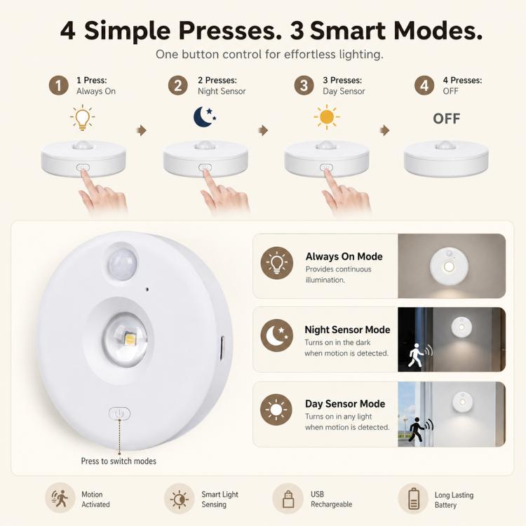 Luces nocturnas inteligentes con sensor tipo ojo de gato y control remoto.,