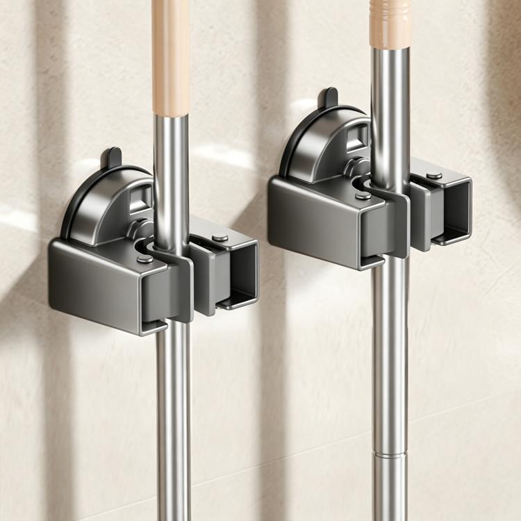 Soporte de pared con ventosa para fregonas y escobas (sin necesidad de taladrar), Mop Holder, Electroplated Mop Holder, Integrated Mop Holder, Classic Mop Holder, 2pcs Mop Holder, 2pcs Electroplated Mop Holder, 2pcs Integrated Mop Holder               ...