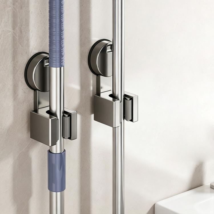 Soporte de pared con ventosa para fregonas y escobas (sin necesidad de taladrar), Mop Holder, Electroplated Mop Holder, Integrated Mop Holder, Classic Mop Holder, 2pcs Mop Holder, 2pcs Electroplated Mop Holder, 2pcs Integrated Mop Holder               ...