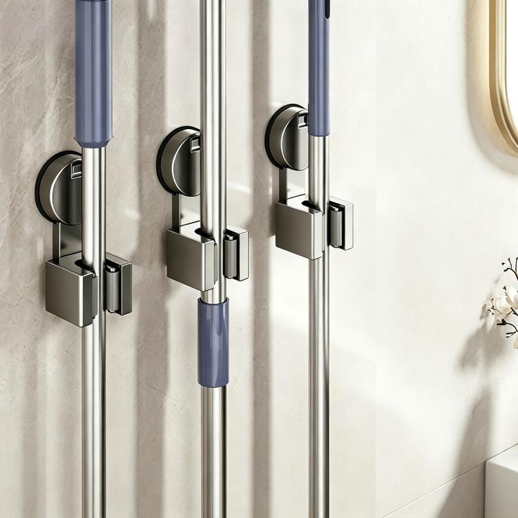 Soporte de pared con ventosa para fregonas y escobas (sin necesidad de taladrar), Mop Holder, Electroplated Mop Holder, Integrated Mop Holder, Classic Mop Holder, 2pcs Mop Holder, 2pcs Electroplated Mop Holder, 2pcs Integrated Mop Holder               ...