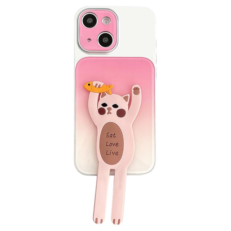 Funda para teléfono de TPU, silicona y acrílico con efecto degradado y soporte para gatos., For iPhone 13 Pro Max, For iPhone 13 Pro, For iPhone 13