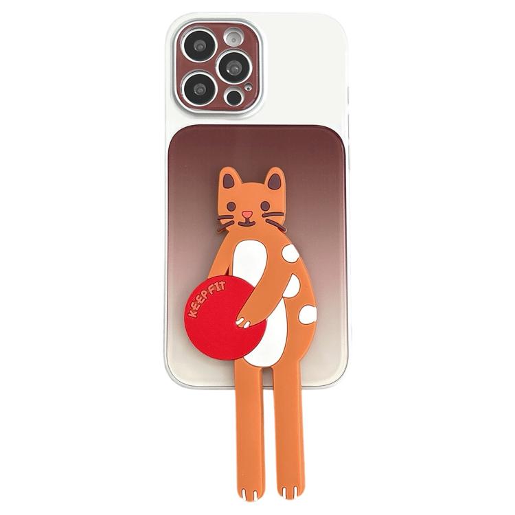 Funda para teléfono de TPU, silicona y acrílico con efecto degradado y soporte para gatos., For iPhone 13 Pro Max, For iPhone 13 Pro, For iPhone 13