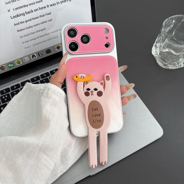 Funda para teléfono de TPU, silicona y acrílico con efecto degradado y soporte para gatos., For iPhone 13 Pro Max, For iPhone 13 Pro, For iPhone 13