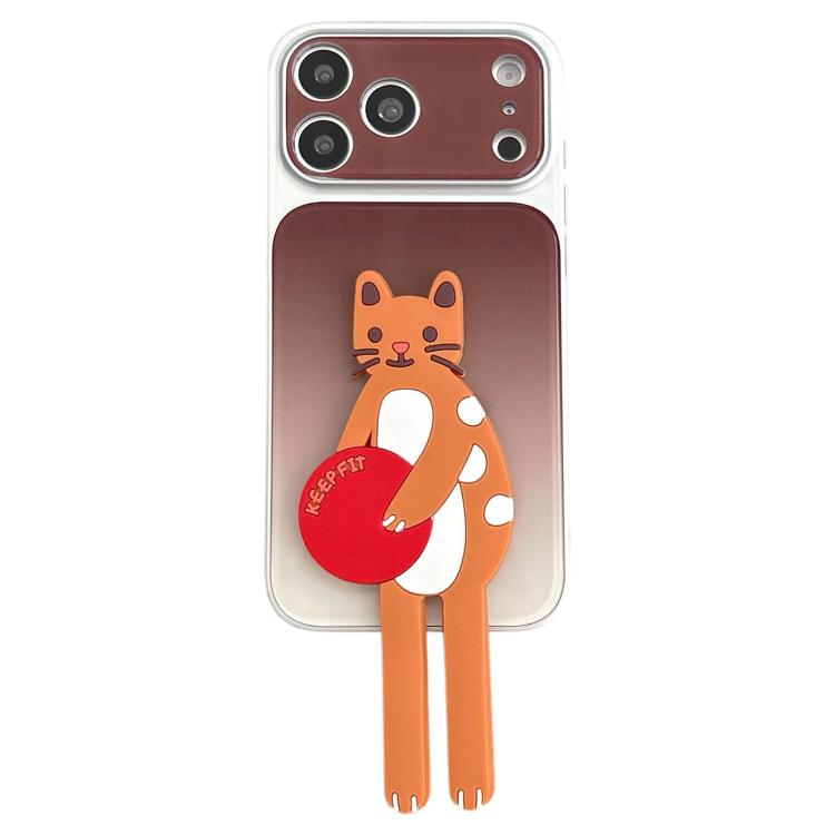 Funda para teléfono de TPU, silicona y acrílico con efecto degradado y soporte para gatos., For iPhone 17 Pro Max, For iPhone 17 Pro, For iPhone 17, For iPhone 16 Pro Max, For iPhone 16 Pro, For iPhone 16, For iPhone 15 Pro Max, For iPhone 15 Pro      ...