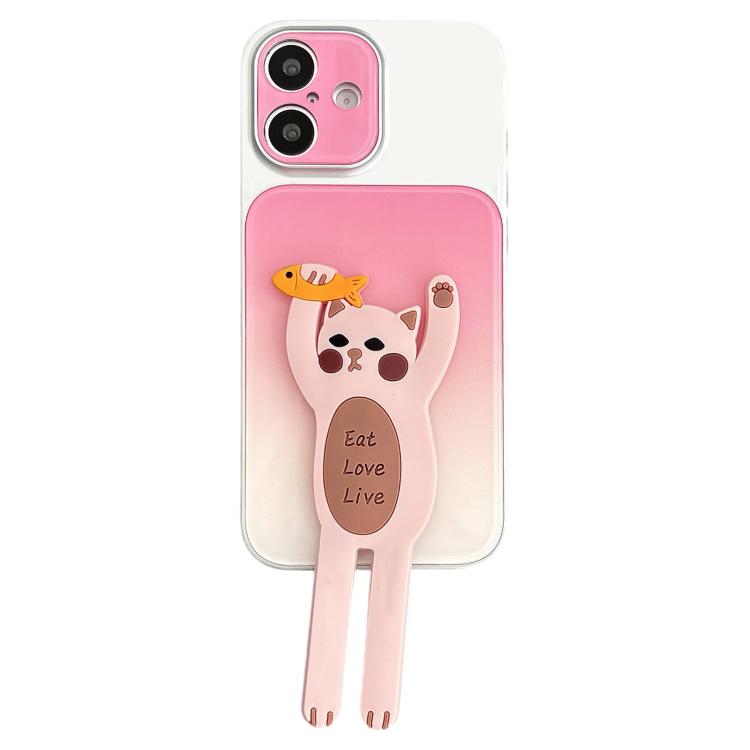 Funda para teléfono de TPU, silicona y acrílico con efecto degradado y soporte para gatos., For iPhone 17 Pro Max, For iPhone 17 Pro, For iPhone 17, For iPhone 16 Pro Max, For iPhone 16 Pro, For iPhone 16, For iPhone 15 Pro Max, For iPhone 15 Pro      ...