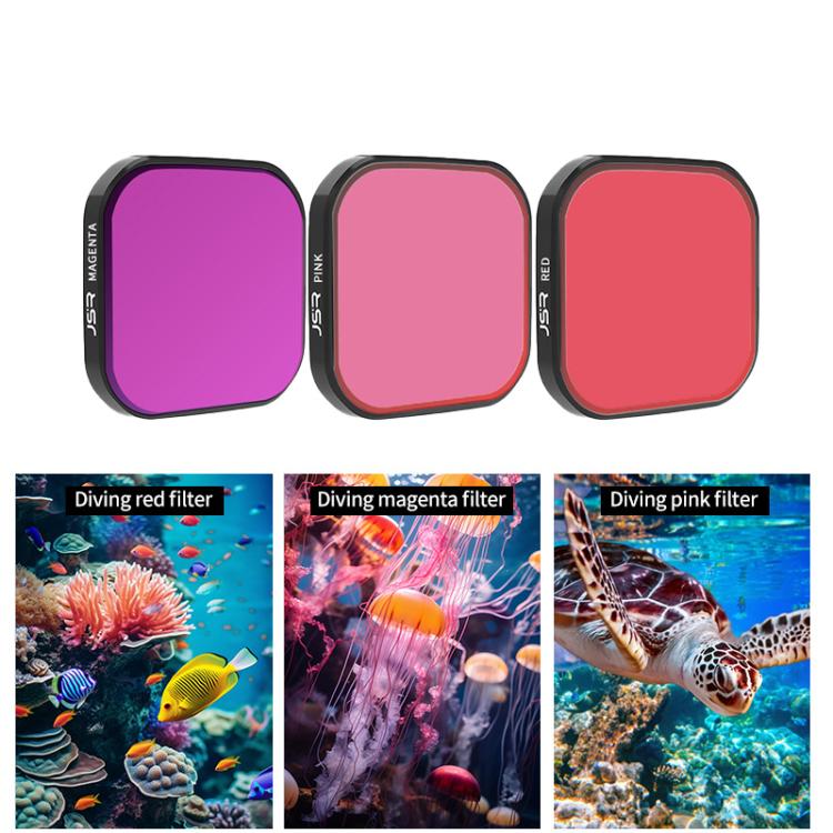 Juego de filtros de lentes de color para buceo DJI Osmo Nano JSR, Magenta Filter, Pink Filter, Red Filter, 3 in 1 Filter, Single Waterproof Cover