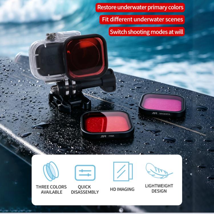 Juego de filtros de lentes de color para buceo DJI Osmo Nano JSR, Magenta Filter, Pink Filter, Red Filter, 3 in 1 Filter, Single Waterproof Cover