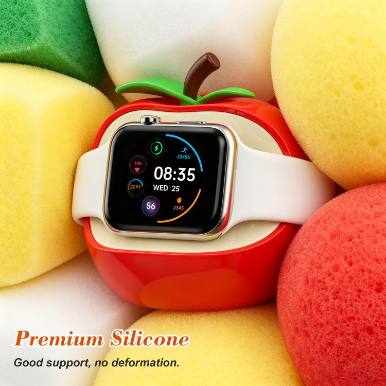 Soporte de carga de silicona con forma de Apple para reloj inteligente., For Apple Watch Full Series