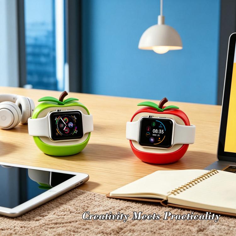 Soporte de carga de silicona con forma de Apple para reloj inteligente., For Apple Watch Full Series