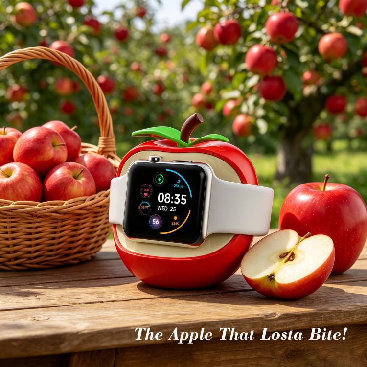 Soporte de carga de silicona con forma de Apple para reloj inteligente., For Apple Watch Full Series