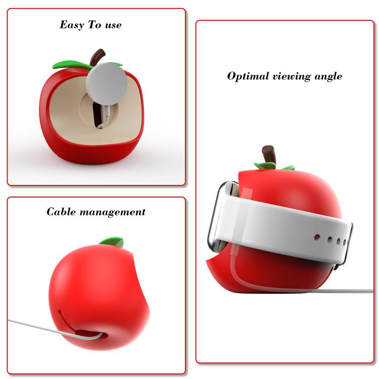 Soporte de carga de silicona con forma de Apple para reloj inteligente., For Apple Watch Full Series
