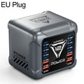 Cargador de escritorio BK-127D de 1200 W con interfaz múltiple GaN e iluminación táctil RGB., EU Plug, US Plug, AU Plug, UK Plug