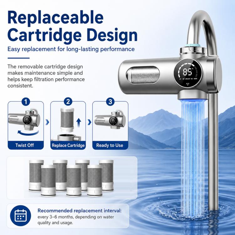 Grifo purificador de agua inteligente, desmontable y lavable, con cartucho de filtro., 1 Device + 1 Chip, 1 Device + 2 Chips, 1 Device + 4 Chips, 1 Device + 6 Chips, 1 Device + 8 Chips