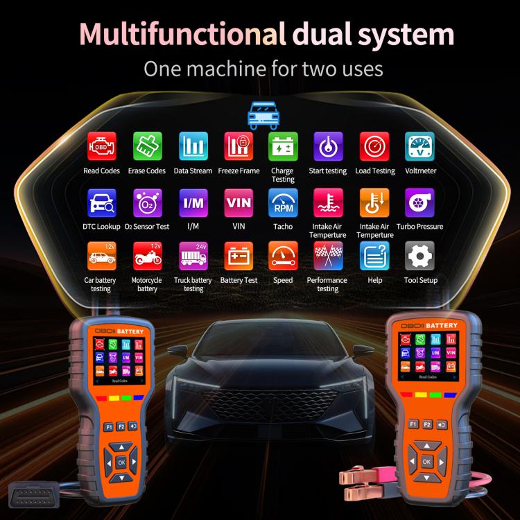 K2 Pro Herramienta de diagnóstico OBDII para automóviles 2 en 1 y comprobador de baterías, K2 Pro