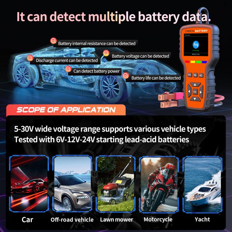 K2 Pro Herramienta de diagnóstico OBDII para automóviles 2 en 1 y comprobador de baterías, K2 Pro