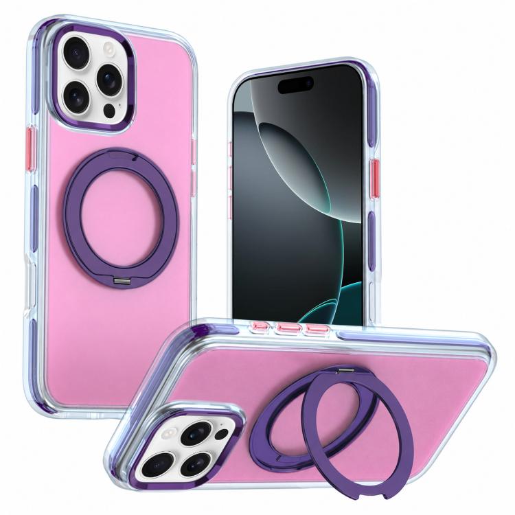 Funda para teléfono con soporte giratorio de dos tonos y contraste, For iPhone 17 Pro Max, For iPhone 17 Pro, For iPhone 17, For iPhone 16 Pro Max, For iPhone 16 Pro, For iPhone 16, For iPhone 15 Pro Max, For iPhone 15 Pro, For iPhone 14 Pro           ...