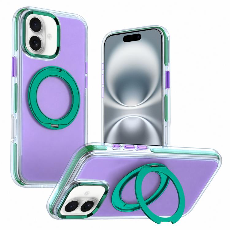 Funda para teléfono con soporte giratorio de dos tonos y contraste, For iPhone 17 Pro Max, For iPhone 17 Pro, For iPhone 17, For iPhone 16 Pro Max, For iPhone 16 Pro, For iPhone 16, For iPhone 15 Pro Max, For iPhone 15 Pro, For iPhone 14 Pro           ...