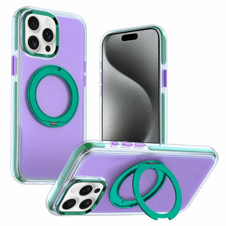 Funda para teléfono con soporte giratorio de dos tonos y contraste, For iPhone 17 Pro Max, For iPhone 17 Pro, For iPhone 17, For iPhone 16 Pro Max, For iPhone 16 Pro, For iPhone 16, For iPhone 15 Pro Max, For iPhone 15 Pro, For iPhone 14 Pro           ...