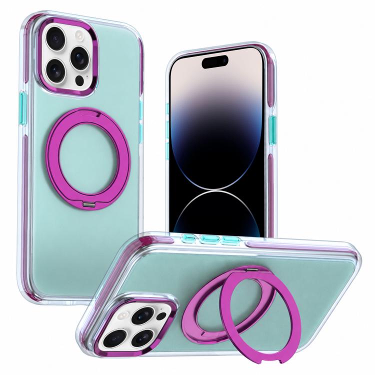 Funda para teléfono con soporte giratorio de dos tonos y contraste, For iPhone 17 Pro Max, For iPhone 17 Pro, For iPhone 17, For iPhone 16 Pro Max, For iPhone 16 Pro, For iPhone 16, For iPhone 15 Pro Max, For iPhone 15 Pro, For iPhone 14 Pro           ...