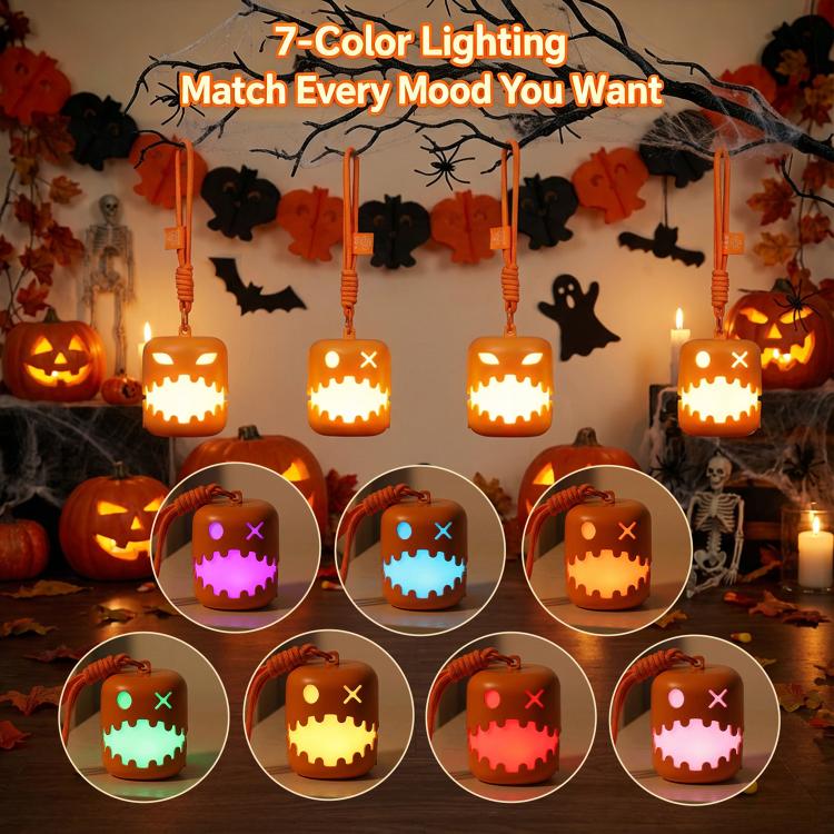 Linterna de calabaza divertida HZ-K10 para crear un ambiente de Halloween y luz nocturna., 1 Pack, 2 Packs