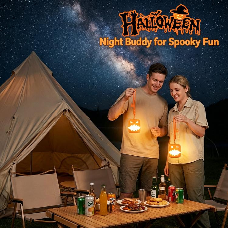 Linterna de calabaza divertida HZ-K10 para crear un ambiente de Halloween y luz nocturna., 1 Pack, 2 Packs