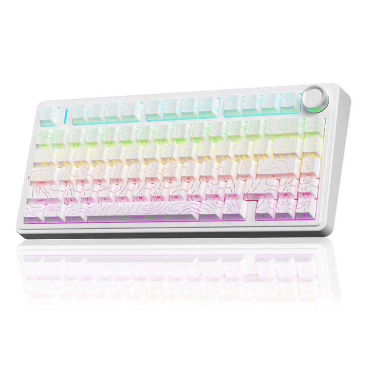 Teclado mecánico personalizado AULA F75 de 80 teclas con conexión por cable/2.4G/Bluetooth y triple modo.