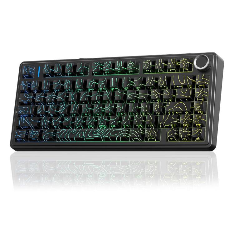 Teclado mecánico personalizado AULA F75 de 80 teclas con conexión por cable/2.4G/Bluetooth y triple modo.