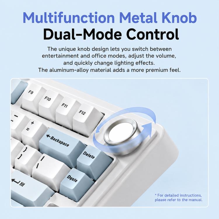 Teclado mecánico personalizado AULA F75 de 80 teclas con conexión por cable/2.4G/Bluetooth y triple modo.