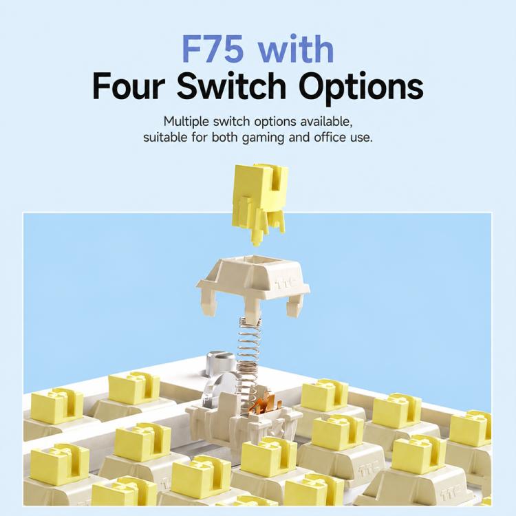 Teclado mecánico personalizado AULA F75 de 80 teclas con conexión por cable/2.4G/Bluetooth y triple modo.