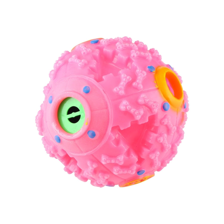 Dispensador de comida para mascotas Squeaky Giggle Quack Sound Training Toy Chew Ball, Tamaño: M, Diámetro de la bola: 9,2 cm, Size: M, Pink