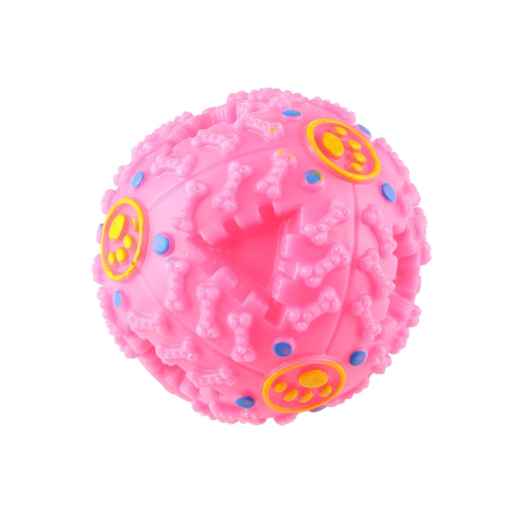 Dispensador de comida para mascotas Squeaky Giggle Quack Sound Training Toy Chew Ball, Tamaño: M, Diámetro de la bola: 9,2 cm, Size: M, Pink
