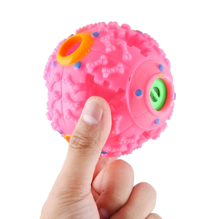 Dispensador de comida para mascotas Squeaky Giggle Quack Sound Training Toy Chew Ball, Tamaño: M, Diámetro de la bola: 9,2 cm, Size: M, Pink