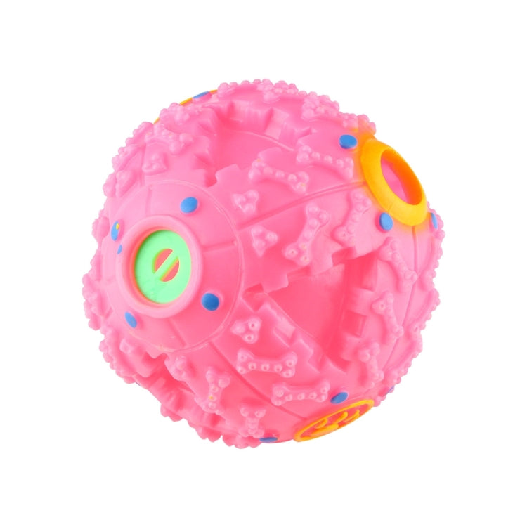 Dispensador de comida para mascotas Squeaky Giggle Quack Sound Training Toy Chew Ball, Tamaño: L, Diámetro de la bola: 11,5 cm, Size: L, Pink