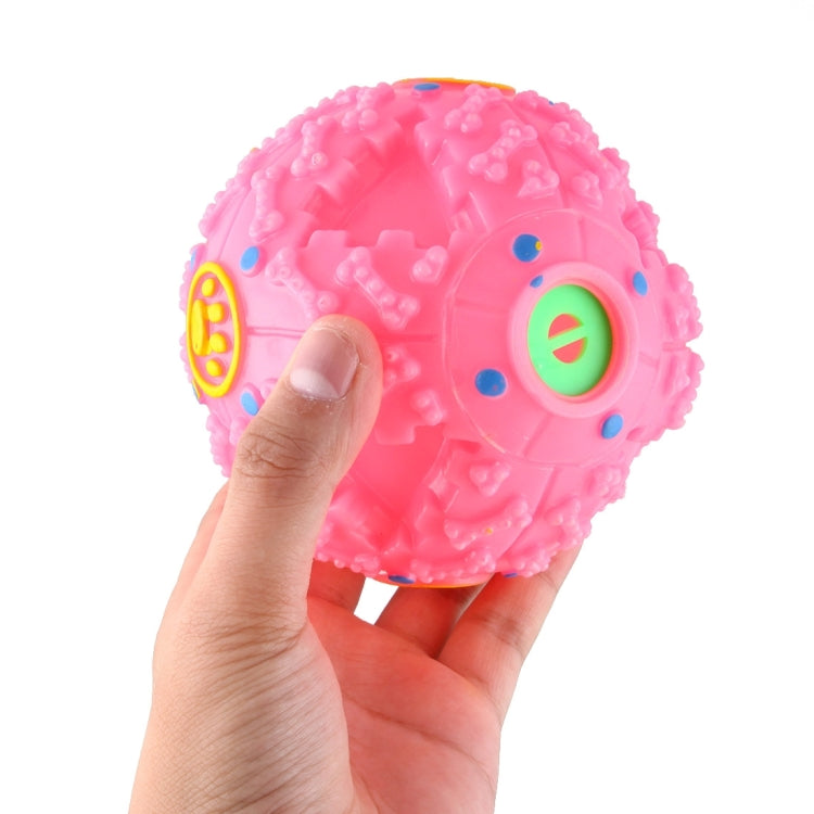 Dispensador de comida para mascotas Squeaky Giggle Quack Sound Training Toy Chew Ball, Tamaño: L, Diámetro de la bola: 11,5 cm, Size: L, Pink