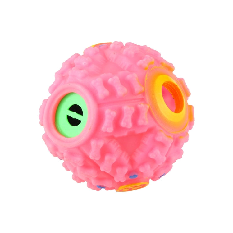 Dispensador de comida para mascotas Squeaky Giggle Quack Sound Training Toy Chew Ball, Tamaño: S, Diámetro de la bola: 7 cm, Size: S, Pink
