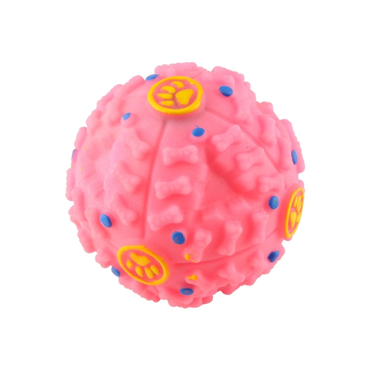 Dispensador de comida para mascotas Squeaky Giggle Quack Sound Training Toy Chew Ball, Tamaño: S, Diámetro de la bola: 7 cm, Size: S, Pink