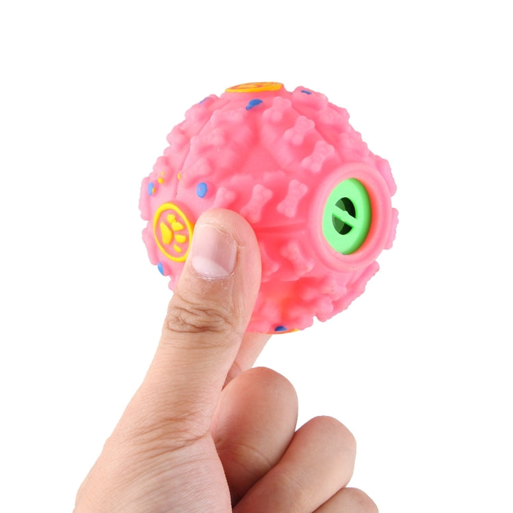 Dispensador de comida para mascotas Squeaky Giggle Quack Sound Training Toy Chew Ball, Tamaño: S, Diámetro de la bola: 7 cm, Size: S, Pink